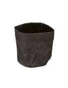 Cesto pane tondo in carta kraft lavabile - colore nero - diametro cm 12 - altezza cm 12