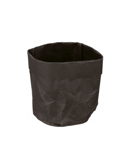 Cesto pane tondo in carta kraft lavabile - colore nero - diametro cm 12 - altezza cm 12