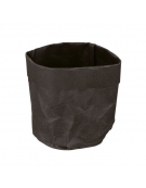 Cesto pane tondo in carta kraft lavabile - colore nero - diametro cm 15 - altezza cm 10
