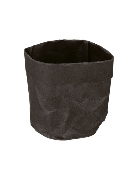 Cesto pane tondo in carta kraft lavabile - colore nero - diametro cm 15 - altezza cm 10