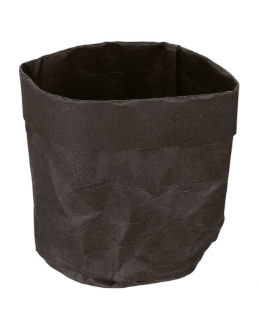 Cesto pane tondo in carta kraft lavabile - colore nero - diametro cm 25 - altezza cm 18