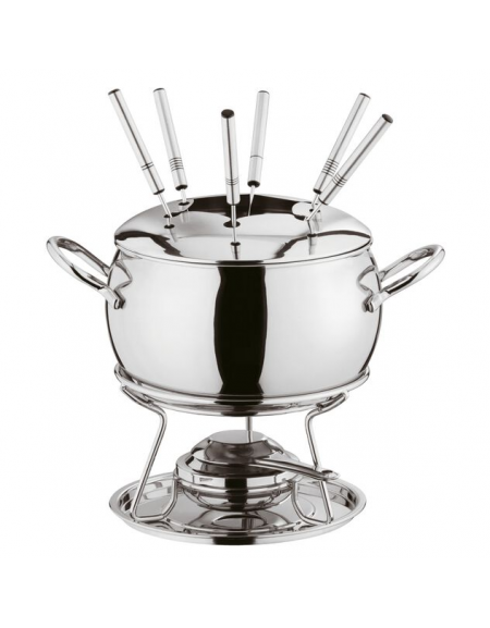 Set fonduta bourguignonne in acciaio inox - 13 pezzi - capacità lt. 2,2 - diametro cm 22 - altezza cm 23