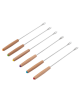 Set 6 forchettine per set fonduta in acciaio inox e manico in legno - lunghezza cm 24