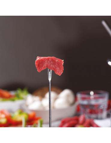 Set 6 forchettine per set fonduta in acciaio inox e manico in legno - lunghezza cm 24