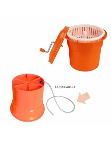 Centrifuga per insalata e verdura, capacità Lt 12 - materiale PP - munita di scarico - mm Ø330x440h