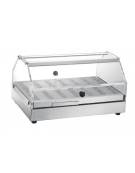 Vetrina calda da banco con basamento in acciaio inox - piano singolo - linea economica - mm 500x360x260h