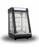 Vetrina calda compatta da banco con umidità - 3 ripiani estraibili e regolabili - luce interna - mm 730x550x680h