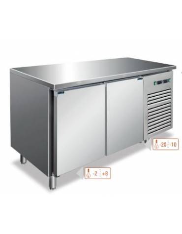 Tavolo refrigerato 2 Porte doppia temperatura con 1 sportello frigo -2 °C / +8 °C ed 1 sportello Freezer -20 °C / -10 °C - cm 13