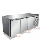 Tavolo refrigerato 3 Porte doppia temperatura con 2 sportelli frigo -2°/+8°C ed 1 sportello Freezer -20°/-10°C-cm 179,5x70x86h