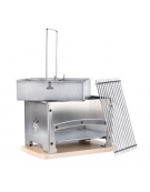 Barbecue da tavola da esterno in acciaio inox con tagliere in faggio massiccio - portata Kg 7,3 - cm 33x22x20h
