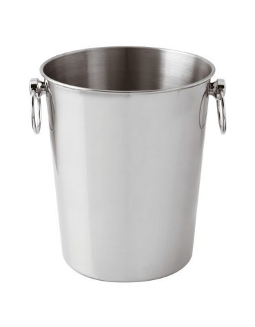 Secchio vino in acciaio inox - colore grigio - diametro cm 20-16 - altezza cm 24