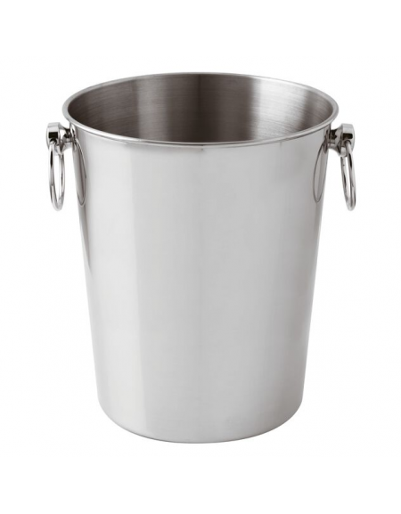 Secchio vino in acciaio inox - colore grigio - diametro cm 20-16 - altezza cm 24