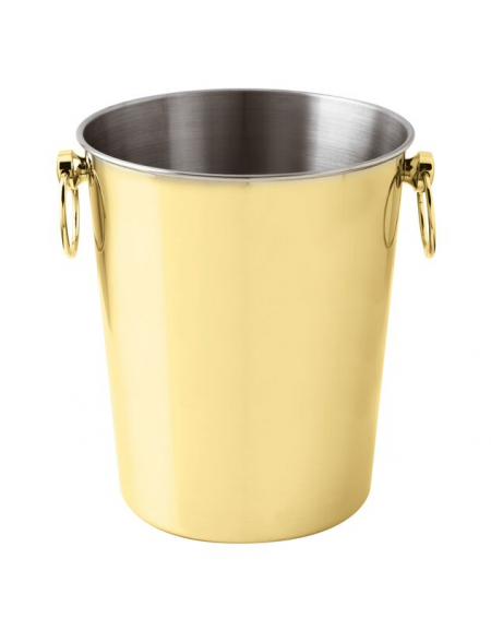 Secchio vino in acciaio inox - colore oro - diametro cm 20-16 - altezza cm 24