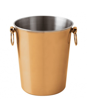 Secchio vino in acciaio inox - colore rame - diametro cm 20-16 - altezza cm 24
