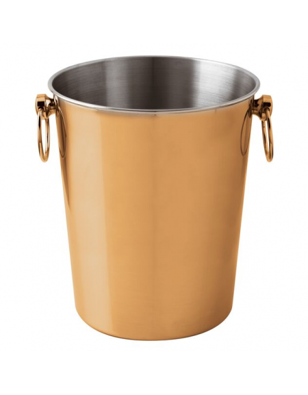 Secchio vino in acciaio inox - colore rame - diametro cm 20-16 - altezza cm 24