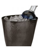 Secchiello vino in alluminio - colore nero - 1 bottiglia - capacità Lt. 2,1 - cm 20,5x14x17h