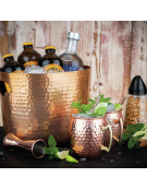 Secchiello vino in alluminio - colore rame - 1/2 bottiglie - capacità Lt. 3,9 - cm 25,5x19x20h