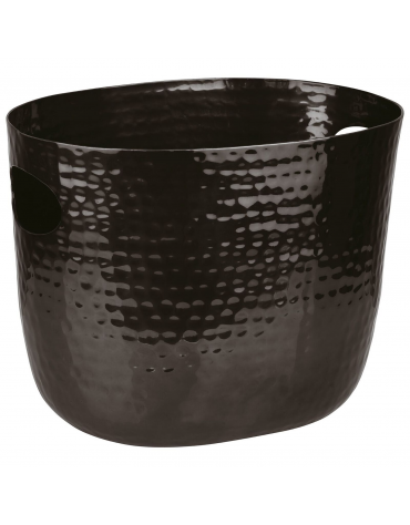 Secchiello vino in alluminio - colore nero - 1/2 bottiglie - capacità Lt. 3,9 - cm 25,5x19x20h