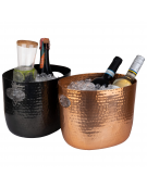 Secchiello vino in alluminio - colore nero - 1/2 bottiglie - capacità Lt. 3,9 - cm 25,5x19x20h