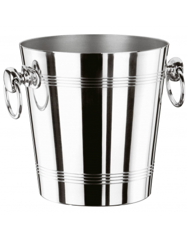 Secchiello vino in alluminio con anelli - diametro cm 20-15 - altezza cm 21