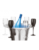 Secchio vino in alluminio con 6 fori portacalici - diametro cm 40,2 - altezza cm 25,3