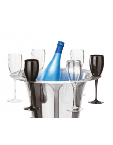 Secchio vino in alluminio con 6 fori portacalici - diametro cm 40,2 - altezza cm 25,3