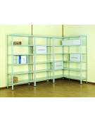 Scaffale metallico in acciaio verniciato o zincato a 5 ripiani cm 100x40-Dimensioni esterne cm 101,5x41,5x250h-Montaggio a bullo