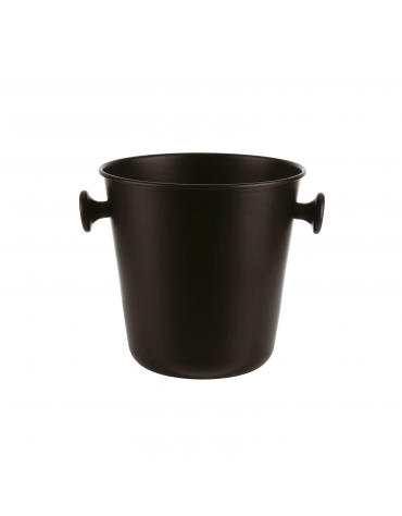 Secchiello vino in alluminio con maniglie ABS - colore nero - capacità Lt. 5 - diametro cm 15-21,5 - altezza cm 22