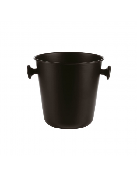 Secchiello vino in alluminio con maniglie ABS - colore nero - capacità Lt. 5 - diametro cm 15-21,5 - altezza cm 22