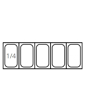 Vetrina frigorifera refrigerata statica per pizzeria in acciaio inox 304 con vetri - capacità 5 x GN1/4 - cm 120x33,5x23/43,5h