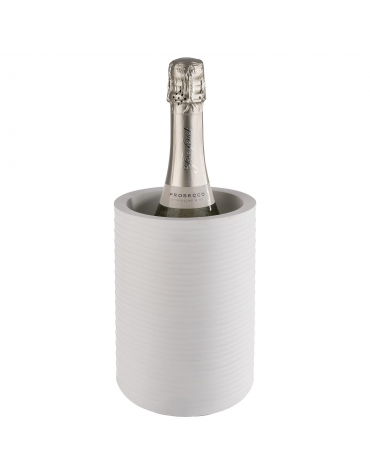 Glacette termica portabottiglia in cemento - colore bianco - diametro cm 13/10 - altezza cm 19,5