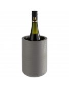 Glacette termica portabottiglia in cemento scanalato - colore grigio scuro - diametro cm 13/10 - altezza cm 19,5