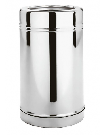 Glacette termica portabottiglia in acciaio inox lucido - diametro cm 9,5 - altezza cm 22,5
