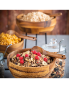 Ciotola coppa cereali in legno di acacia - capacità Lt. 1,8 - diametro cm 21 - altezza cm 8,5