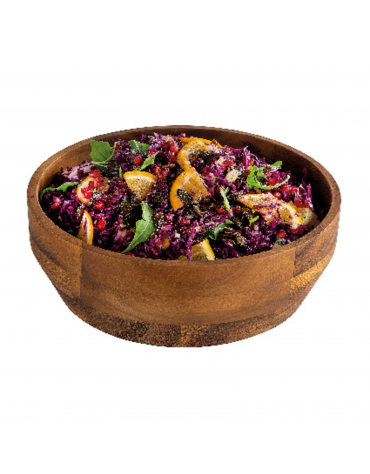 Ciotola coppa cereali in legno di acacia - capacità Lt. 1,8 - diametro cm 21 - altezza cm 8,5