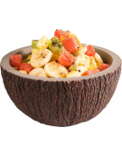 Ciotola insalatiera in cemento - effetto noce di cocco - capacità Lt. 1 - diametro cm 18 - altezza cm 9,5