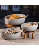 Ciotola insalatiera in cemento - capacità Lt. 1,1 - diametro cm 22 - altezza cm 10,5