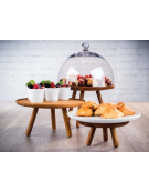 Alzata supporto buffet in legno di acacia - diametro cm 30,5 - altezza cm 20