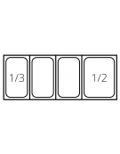 Vetrina refrigerata statica per pizzeria in acciaio inox 304 con vetri - capacità 3xGN1/3 + 1xGN1/2 - cm 120x39,5x23/43,5h