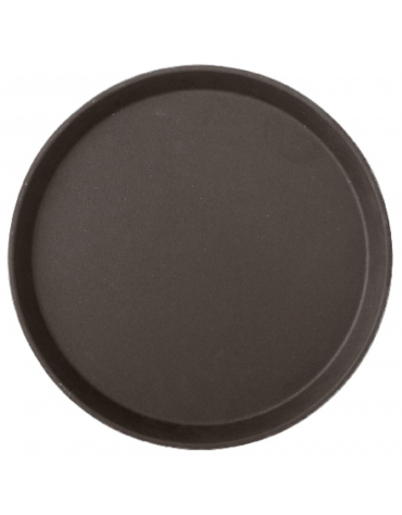 Vassoio rotondo in polipropilene antiscivolo - colore nero - diametro cm 35