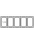 Vetrina frigorifera refrigerata statica per pizzeria in acciaio inox con vetri - capacità 5 x GN1/4 - cm 120x33,5x23/43,5h