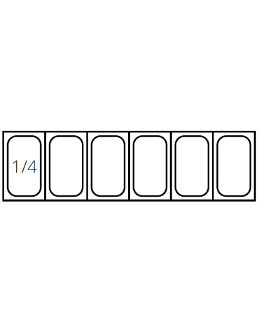 Vetrina frigorifera refrigerata statica per pizzeria in acciaio inox con vetri - capacità 6 x GN1/4 - cm 140x33,5x23/43,5h