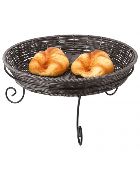 Cesto rotondo in polipropilene colore Grigio scuro con supporto filo nero - diametro cm 38 - altezza cm 15,5