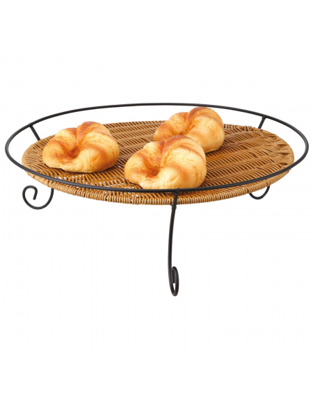 Cesto rotondo in polipropilene colore Marrone con supporto filo nero - diametro cm 43 - altezza cm 15,5