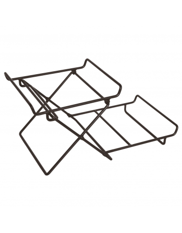 Supporto 2 piani in filo nero di acciaio per cesti pane -- cm 44,5x26x22h