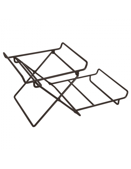 Supporto 2 piani in filo nero di acciaio per cesti pane -- cm 44,5x26x22h