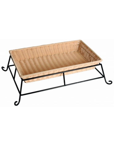 Supporto in filo nero di acciaio per cesti pane - cm 49,5x30x13,5h