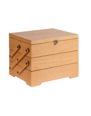 Espositore per buffet a 3 scomparti in legno di rovere naturale - cm 70,5x37x53,5h