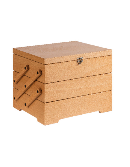 Espositore per buffet a 3 scomparti in legno di rovere naturale - cm 70,5x37x53,5h