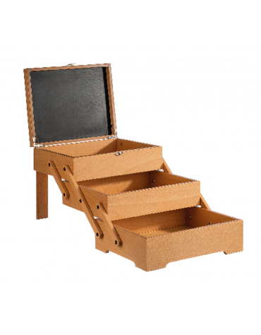 Espositore per buffet a 3 scomparti in legno di rovere naturale - cm 70,5x37x53,5h